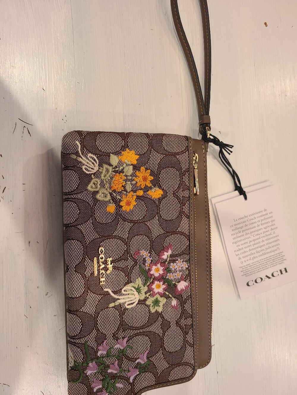 Coach Double Zip Wristlet
In Signature Jacquard With Floral Embroidery